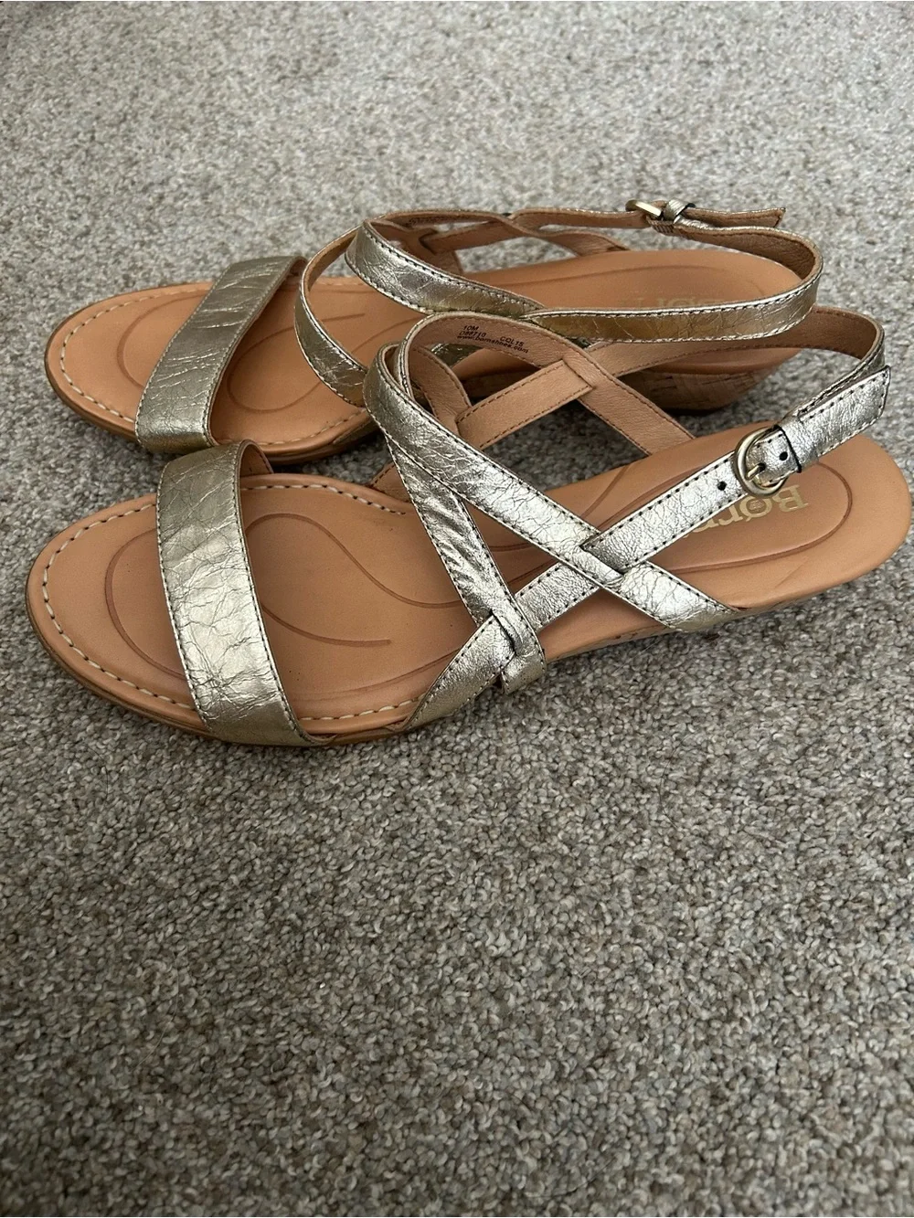 Born Metallic Gold Strappy Slingback Sandals